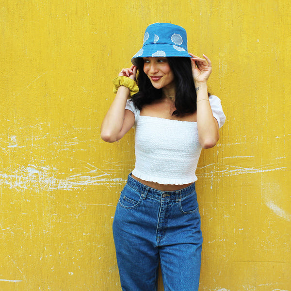 The Pink Leather Bucket Hat Pink / with Chain